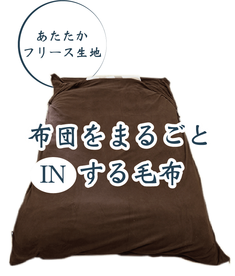 画像：あたたかフリース生地 布団をまるごとINする毛布