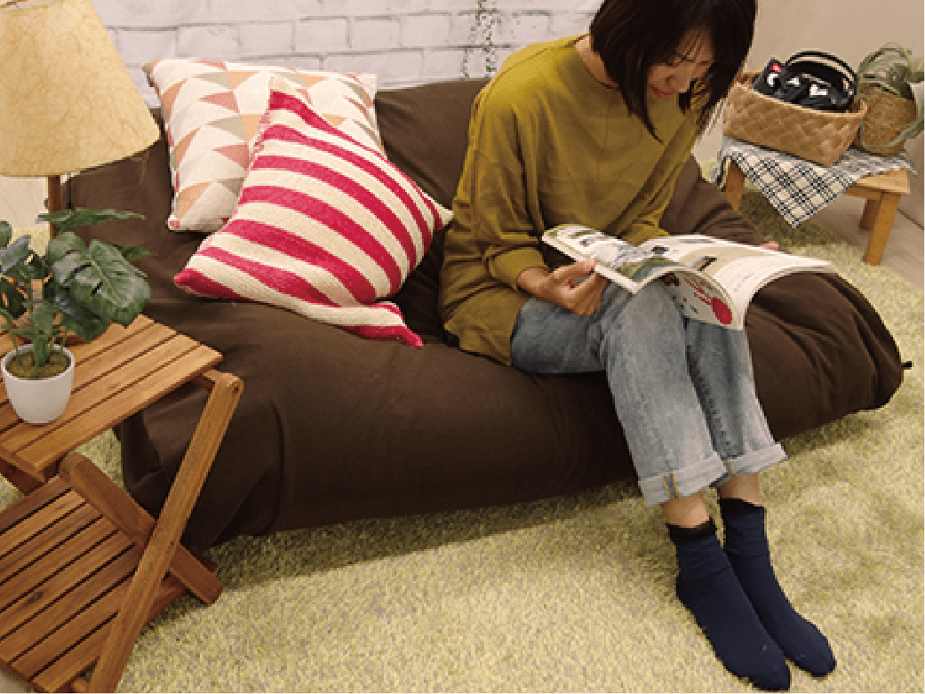画像：布団を入れてソファー代わりに