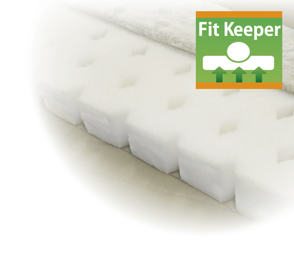 弾力に優れた3D構造のウレタンフォームが「柱」と「空気」でバランスよく支えます。