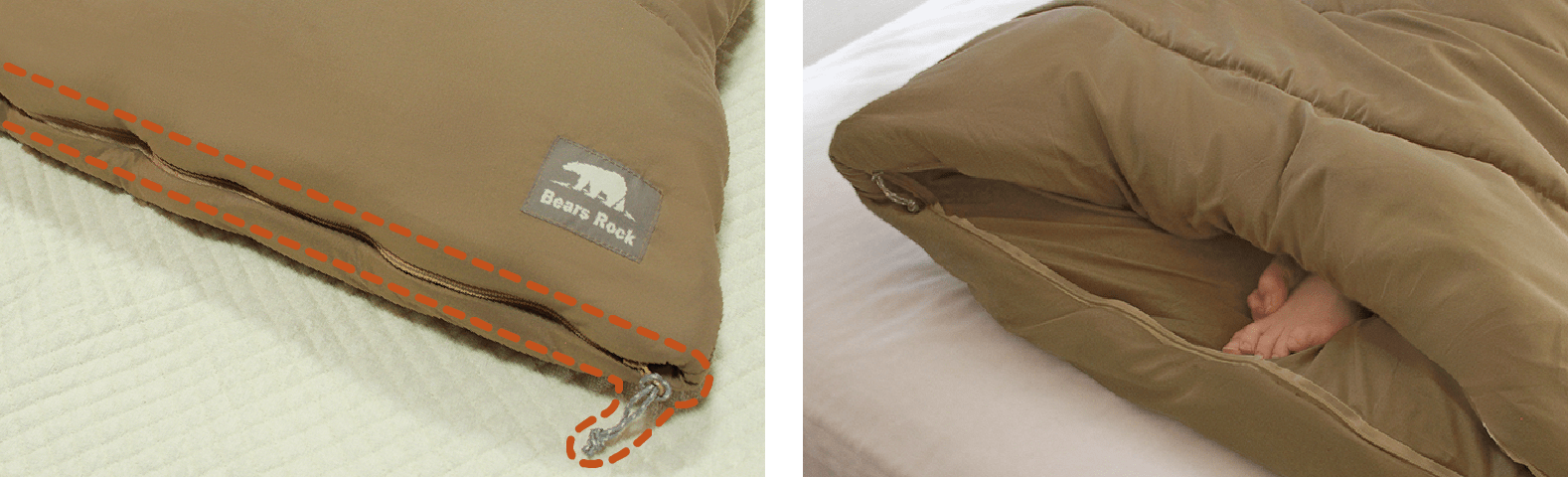 画像：足元ファスナー