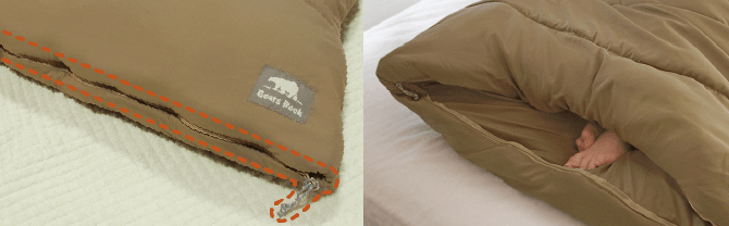 画像：足元ファスナー